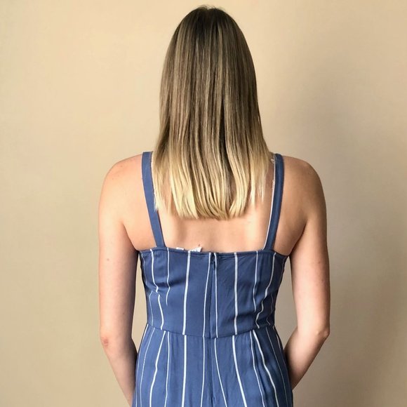 BLUE AND WHITE STRIPED JUMPSUIT - Picture 2 of 5